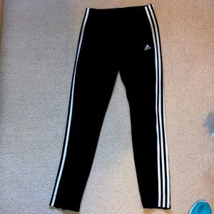 Black and white Adidas pants